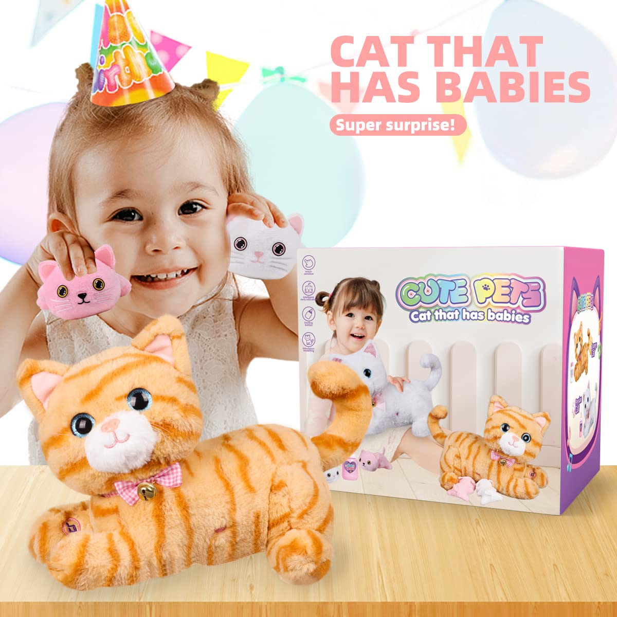 Amazon.co.jp: ぬいぐるみ 猫 おもちゃ 授乳 ぬいぐるみセット 歌う